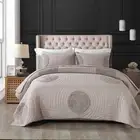 Cotton Bedspread Coverlet Set King Super King Size Bed 240x260cm Circle Brown