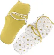 BESTonZON Infant Crib Wrap Newborn Swaddle 2-Pack Soft Cotton Sleep Sack Baby Swaddle Blanket Cubs Sleep Sack Breathable Fabric Design for Baby Shower