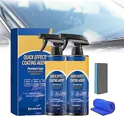 Advanced Car Quick-Acting Coating Agent Spray, Quick Effect Coating Agent For Car, 3 In 1 High Protection Quick Car Coatin G Spray, Easy To Use And Clean, Lasting, Waterless Wash (2SET)