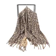 ANYYOU Scarf Leopard Cape Cashmere Winter Pashmina Shawl Tassel Bandana