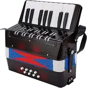 HURRISE Accordion Toy, ABS Plastic, Leather Strap, Soft Sound, Bright Colors, Exquisite Craftsmanship, Musical Rhythm, Gift, Solid Wood Engineering ABS Metal, 22 x 23 x 11cm