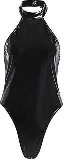 [GRRKDFQ] Women's Lingerie & Underwear Sleeveless Swimsuit High Cut Sexy Jumpsuit