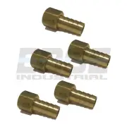 (5 PACK) 1/2 HOSE ID TO 3/8 FEMALE NPSM SWIVEL BRASS ADAPTER FITTING W/ GASKET