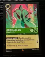 Cruella De Vil: "Miserable As Usual" #72/204 Disney Lorcana Card - RARE NON FOIL