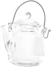TOPPERFUN Heat Resistant Glass Tea Pot Portable Stovetop Kettle with Elegant Handle for Home Brewing Serving Tea Quick Boil Easy to Clean Safe for Loose Leaf Blooming