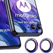 [Zeking] (2 Set for Motorola Razr 50 Ultra Camera Lens Protector, Scratch-Resistant HD Clarity Ultra-Thin 9H Tempered Glass with Aluminum Edging, Individual Metal Lens Cover(Color)