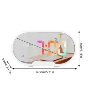 J RGB LED Digital Alarm Clock 5.5 Inch Large Display Mirror Electric 6