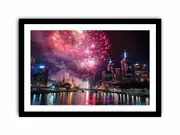 Fireworks Melbourne Art Framed print