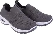 [LIFKOME] 1pair Lightweight Lace Running Shoes for Men Women Breathable Casual Sneakers for Fitness Travel Stylish Knitted Design Grey