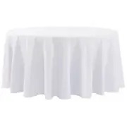 Round Tablecloth - 132 Inch White Round Tablecloth Stain-Wrinkle Resistant an...