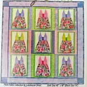 2005 Party Frocks 48x48" Wall Lap Crib Baby Throw Quilt Pattern & Template