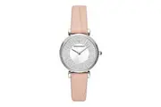 Luxury Stainless Steel Lady's Quartz Wristwatch - Emporio Armani Mod. Gianni T-Bar 5 ATM in Black