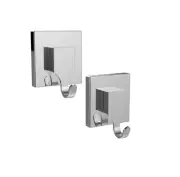 Fusion-Loc 13kg Chrome Suction Bathroom Hook - 2 Pack