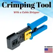 RJ45 Cat5e Cat6 Crimping Tool Cable Cutter Stripper Connector Pass Through Ends