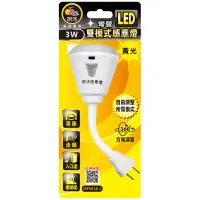 在飛比找家樂福線上購物網優惠-【節能燈具】人體感應燈-彎管LED(雙模式)-黃光