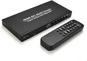 8x1 4K Quad Multi-viewer Screen Divider 8 Screen Splitter with Switching Black One Size