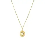[Generic] All-Match Astrolabe Sun Zircon Lady Necklace Pendant for Girls Fine