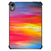 iPad mini (6th gen) iPad Impact Case BRIGHT HORIZONS Colorful Bold Abstract Acrylic Painting Fine Art Sunrise Sunset Rainbow Multisolot Stripes Red Yellow Blue Nature Sky Modern Cool Design