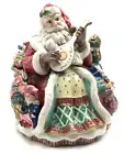 Fitz Floyd Santa Cookie Jar Christmas Wreath 1997 NIB New In Box