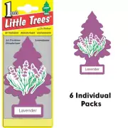 6 Pcs Little Trees Lavender Car and Home Air Hanging Fresheners