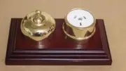 traditional brass power point,deco switch socket on cedar wood mounting block
