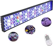 PopBloom Smart-APP Control Marine Aquarium Led Lighting Fish Tank Full Spectrum Led Light for 60CM 24inch Reef Coral Aquarium (Remote Control-with Hang Kit)