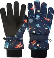 [Azarxis] Children's Ski Gloves Tear-Resistant and Windproof Gloves Cold Weather Cycling Gloves Winter Gloves Breathable for Boys and Girls