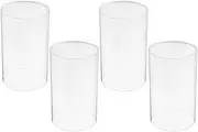 Candle Protector 4pcs Hurricanes Candle Holder Sleeve Clear Glass Cylinder Open Both Ends Chimney Tube Open Ended LED Candle Shade Wedding Table Centerpiece Decor 7 * 10cm Candle Glass Shade
