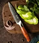 Utility Knife 73 Layers Japanese Damascus Steel Wood Handle Paring Slicing Fruit