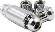 Open End Bulge Acorn Chrome 9/16 Thread Premium Wheel Lock Set Locking Lug Nut (Set of 4 Lug Nuts + 1 Key)
