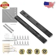 Heavy-Duty 16-Inch Black Zinc Drawer Slides - 10 Pairs for Easy Installation