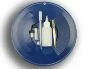 6 Pc Gold Panning Clean up Kit-Snuffer-Sniffer-Tweezers-2 Vials-Blue 10" Pan
