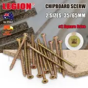 35MM 65MM Chipboard Screws Kit Square Drive Zinc Yellow Countersunk Timber Wood
