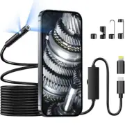 [Dual-Lens] Endoscope Camera with Light, 1920P Borescope Inspection Camera wi...