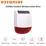 Wireless Outdoor Solar Strobe Siren 433Mhz Waterproof High Decibel Siren with Li