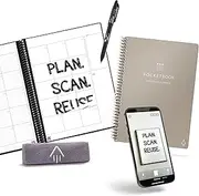 Rocketbook Reusable Everyday Planner - Daily, Weekly, Monthly Planner with Pilot Fixion Pen and Microfiber Cloth Included - Celestial Sand, Executive Size