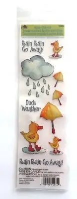 Rain Rain Go Away Glitter Rub-on Transfers by Plaid Rare HTF NEW