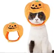 Dog Halloween Hat Kitten Pumpkin Cap Puppy Party Cosplay Dress Cat Pumpkin Costume Funny Pet Headgear Festival Head Accessory for Cat and Small Dogs (Orange, L)