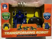 Blue Hat Radio Controlled Transforming Race Car Robot Wireless Remote Blue 49MHz