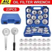 23Pc Cup Type Aluminium Oil Filter Wrench Removal Socket Remover Tool Set Kit AU