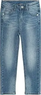 [Kidscool Space] Boys Jeans,Little Kid Elastic Band Inside Slim Fit Denim Pants
