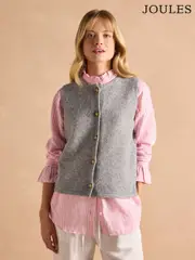 Joules Holly Grey Button Through Knitted Vest (AV1041) | $111