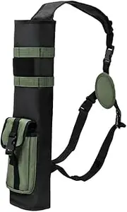 Archery Quiver with Adjustable Padded Strap, Multi-Function Arrow Holder Bag for Field and Practice, Back Quiver for Kids and Adults, Archery Accessories with Pockets