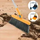 3Pcs Floor Sweeping Set with Long Handle 180°Rotating Floor Broom Squeegee AmZdl