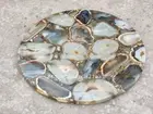 12" Agate Side Table Top Natural stones Handmade home decor