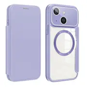 For Iphone 15 Colored Shield Magsafe Magnetic Rfid Anti-Theft Leather Phone Case