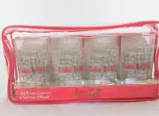 Coca Cola Anchor Hocking Coke Is It 8 oz Glasses Set In Original Case Pack of 4