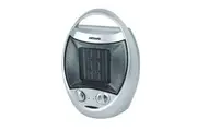 Oval Portable Ceramic Upright Fan Heater Desk Floor Heller 1500W - Silver