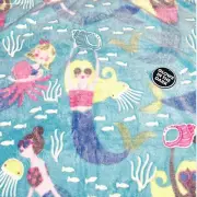 Mermaid Throw Blanket Blue Glow In Dark Plush Fleece Sea Ocean Fish Girls Gift