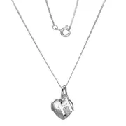 Zamel's Sterling Silver Heart 40cm Locket & Initial H Children's Pendant